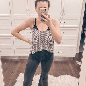 Striped cropped tank